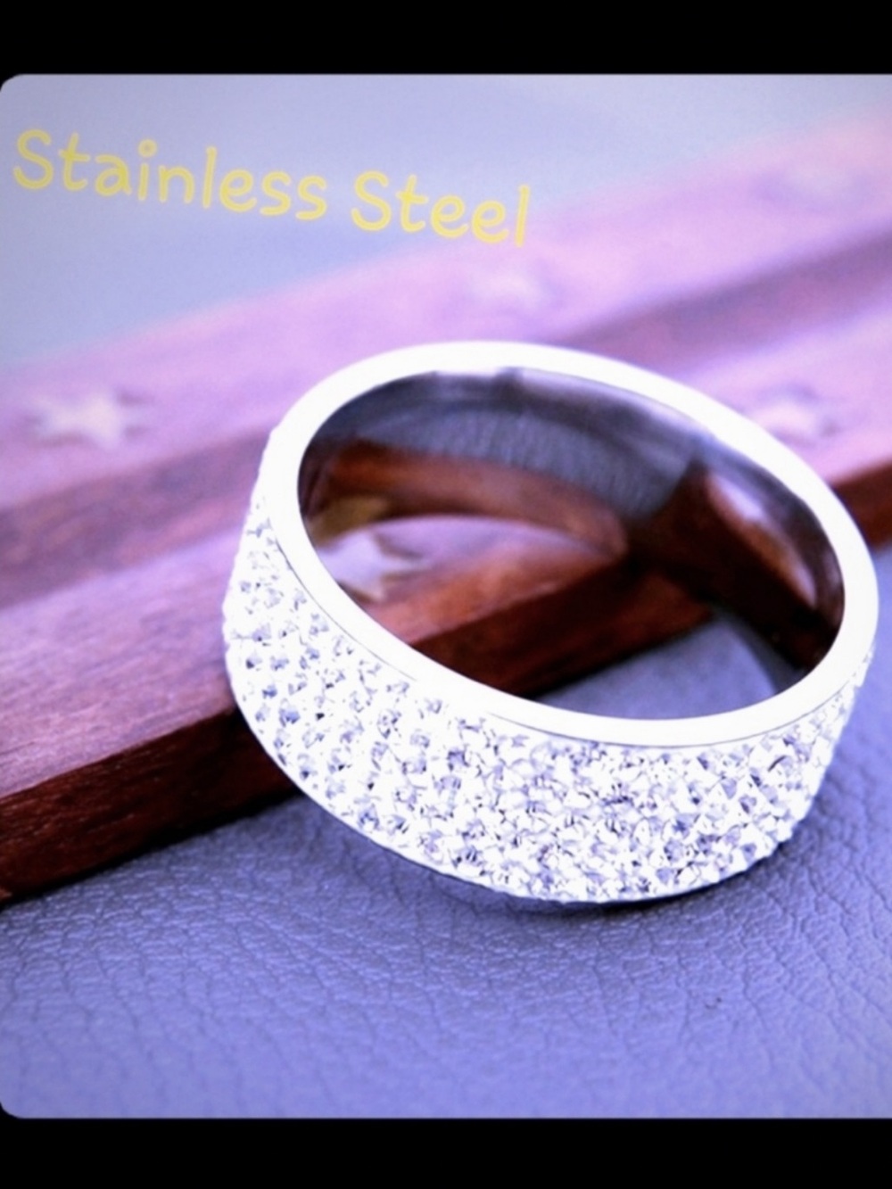 Womens Ring 5 Row Sparkling AAA crystal Band Ring Engagement Wedding NWT - Picture 5 of 12